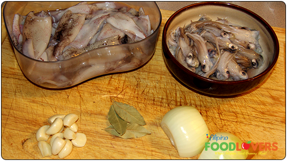 Adobong Pusit Ingredients