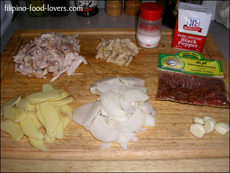 Ingredients: Luya, sibuyas, safflower, garlic, shredded chicken breast