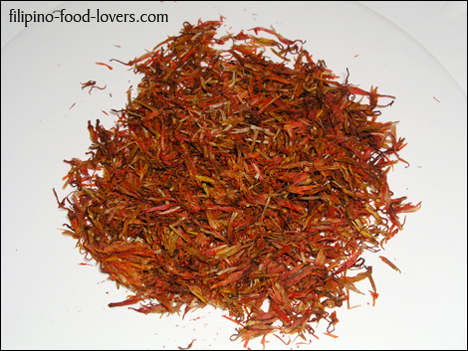 Safflower on a paper plate