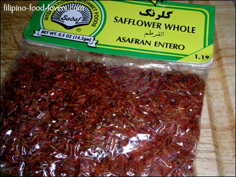 Safflower in a package