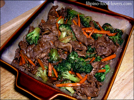 Beef & Broccoli in a Serving Bowl