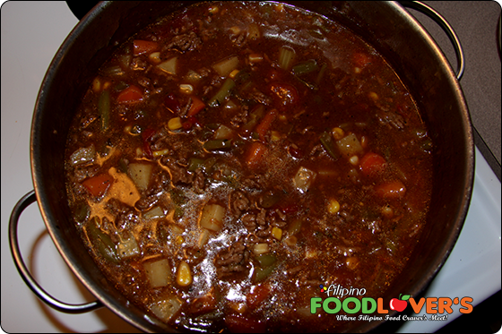 Finished Burger Beef Stew