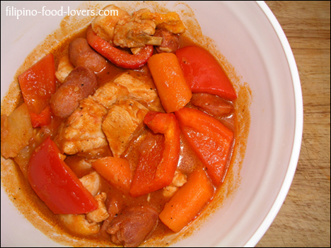 Chicken Afritada in a Bowl