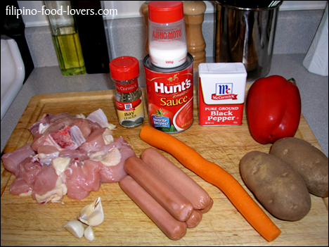Chicken Afritada Ingredients