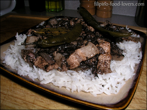 Dinuguan on a plate