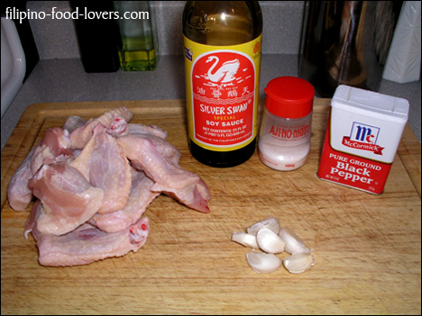 Filipino Fried Wings - Ingredients