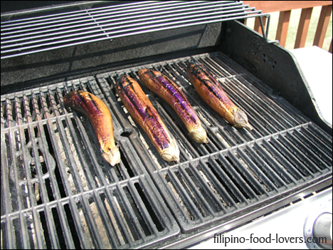 Eggplant on the grill