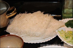 Pansit Bihon Cut in Half