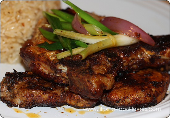 Curried Pork Chops with Garlic Fried Rice.